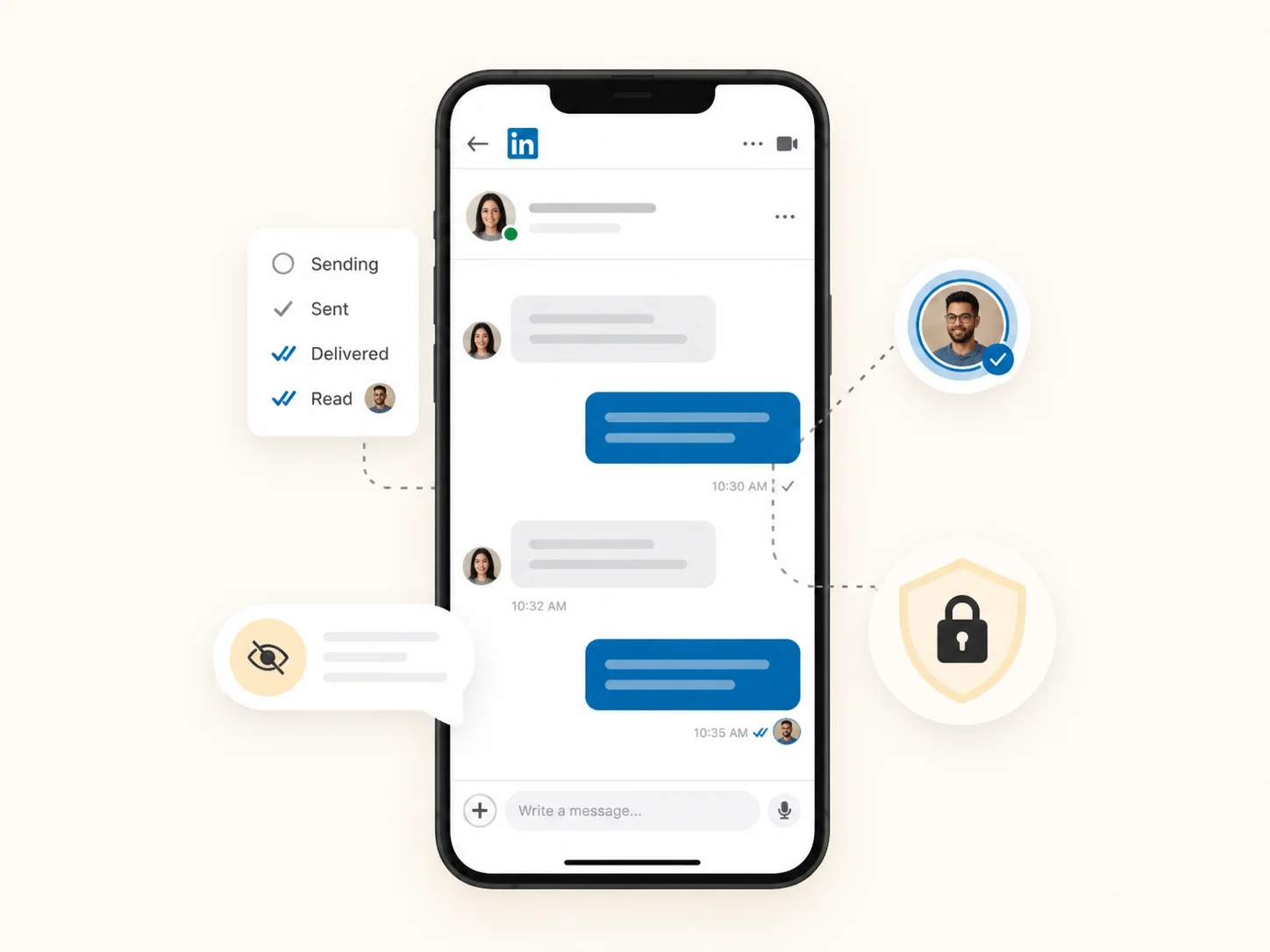 Check Mark in LinkedIn Messages Check Mark in LinkedIn Messages
